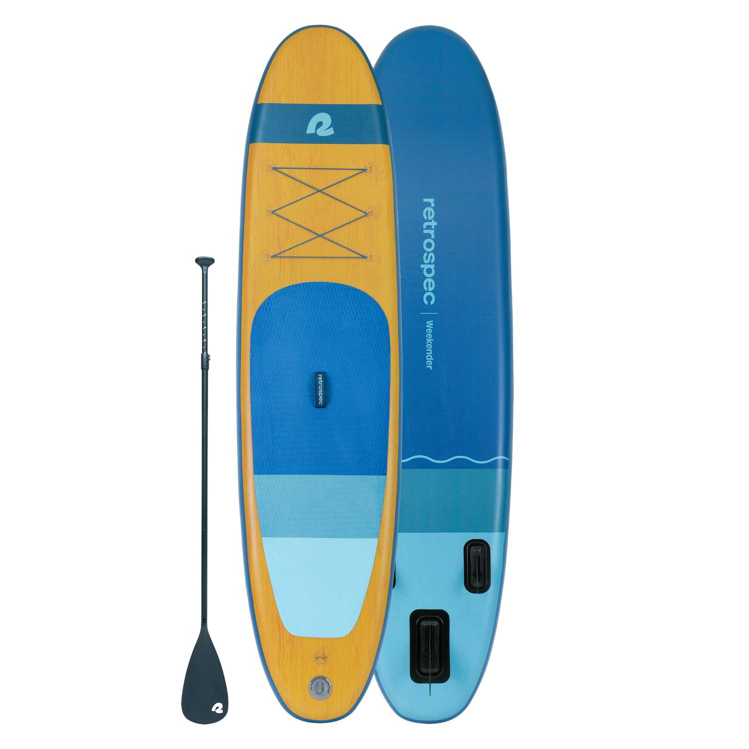 Retrospec Weekender PVC Inflatable Nautical Blue Paddleboard 30 in