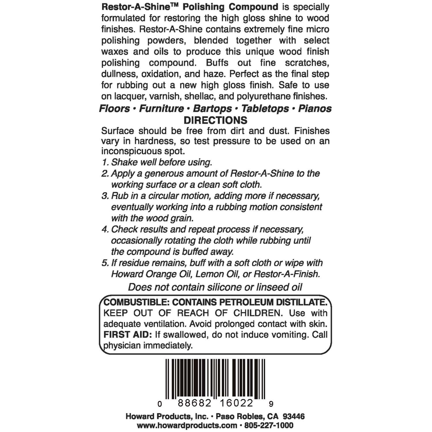 Howard RestorAShine No Scent Polishing Compound 16 oz. Cream Ace
