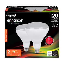 Feit Enhance BR40 E26 (Medium) LED Bulb Soft White 120 Watt Equivalence 2 pk