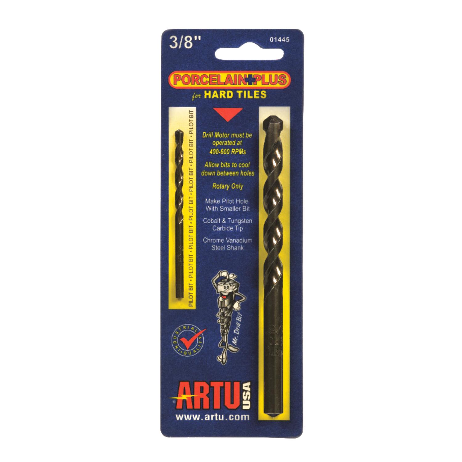 Photos - Drill Bit ARTU Porcelain Plus 3/8 in. X 5-5/16 in. L Tungsten Carbide Tipped Glass a 