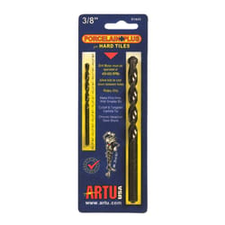 ARTU Porcelain Plus 3/8 in. X 5-5/16 in. L Tungsten Carbide Tipped Glass and Tile Bit Set Straight S