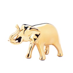 Accent Plus 4.75 in. H X 2.75 in. W X 7 in. L Gold Elephant Ceramic Decorative Figurine