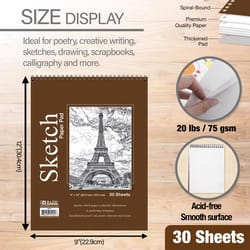 Bazic Products 9 in. W X 12 in. L Sketch Pad 30 sheet