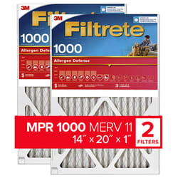 3M Filtrete 14 in. W X 20 in. H X 1 in. D 11 MERV Pleated Air Filter 2 pk