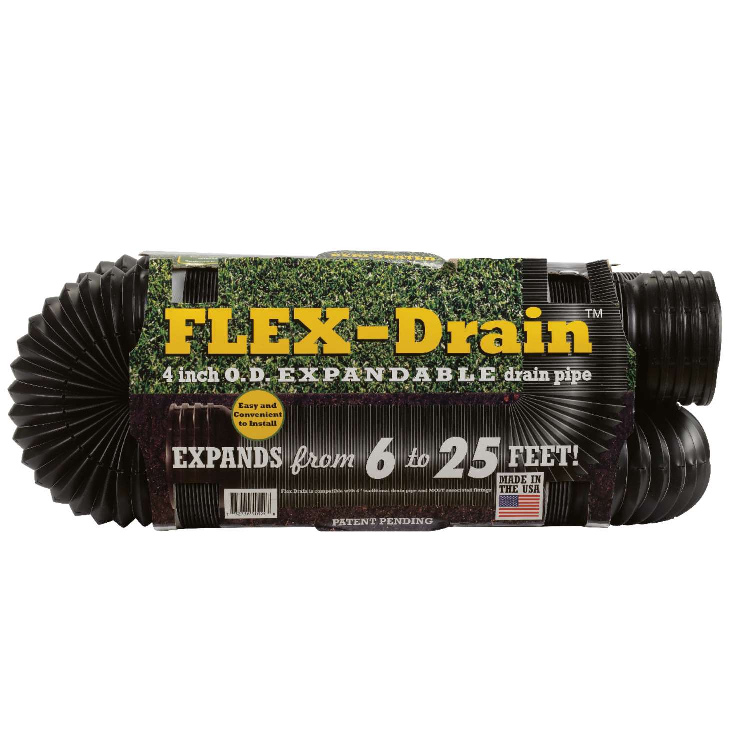 Flex-Drain 3-3/4 in. D X 25 ft. L Poly Drain Pipe - Ace Hardware