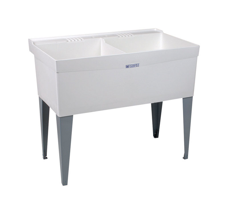 Photos - Kitchen Sink Mustee Utilatwin 40 in. W X 24 in. D Double Thermoplastic Laundry Tub 27F 