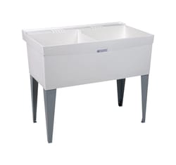 Mustee Utilatwin 40 in. W X 24 in. D Double Polypropylene Laundry Tub