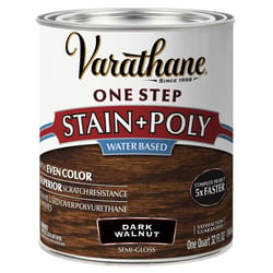Varathane Semi-Gloss Dark Walnut Water-Based Acrylic Modified Urethane One-Step Stain/Poly 1 qt