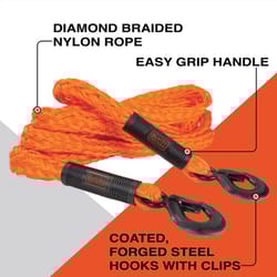 Black+Decker Easy By Design 4500 lb. cap. 14 ft. Tow Rope with Hooks
