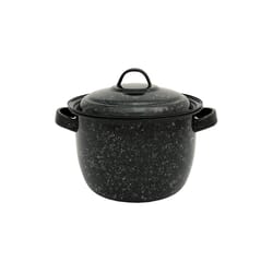 Granite Ware Porcelain Enamel Pot With Lid 8-1/2 in. 4 qt Black