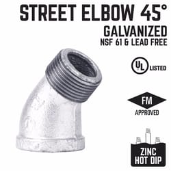 STZ Industries 1 in. FIP each X 1 in. D MIP Galvanized Malleable Iron 45 degree Street Elbow