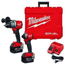 Milwaukee M18 Fuel 18 V Cordless Brushless 2 Tool Hammer Drill and Impact Driver Kit