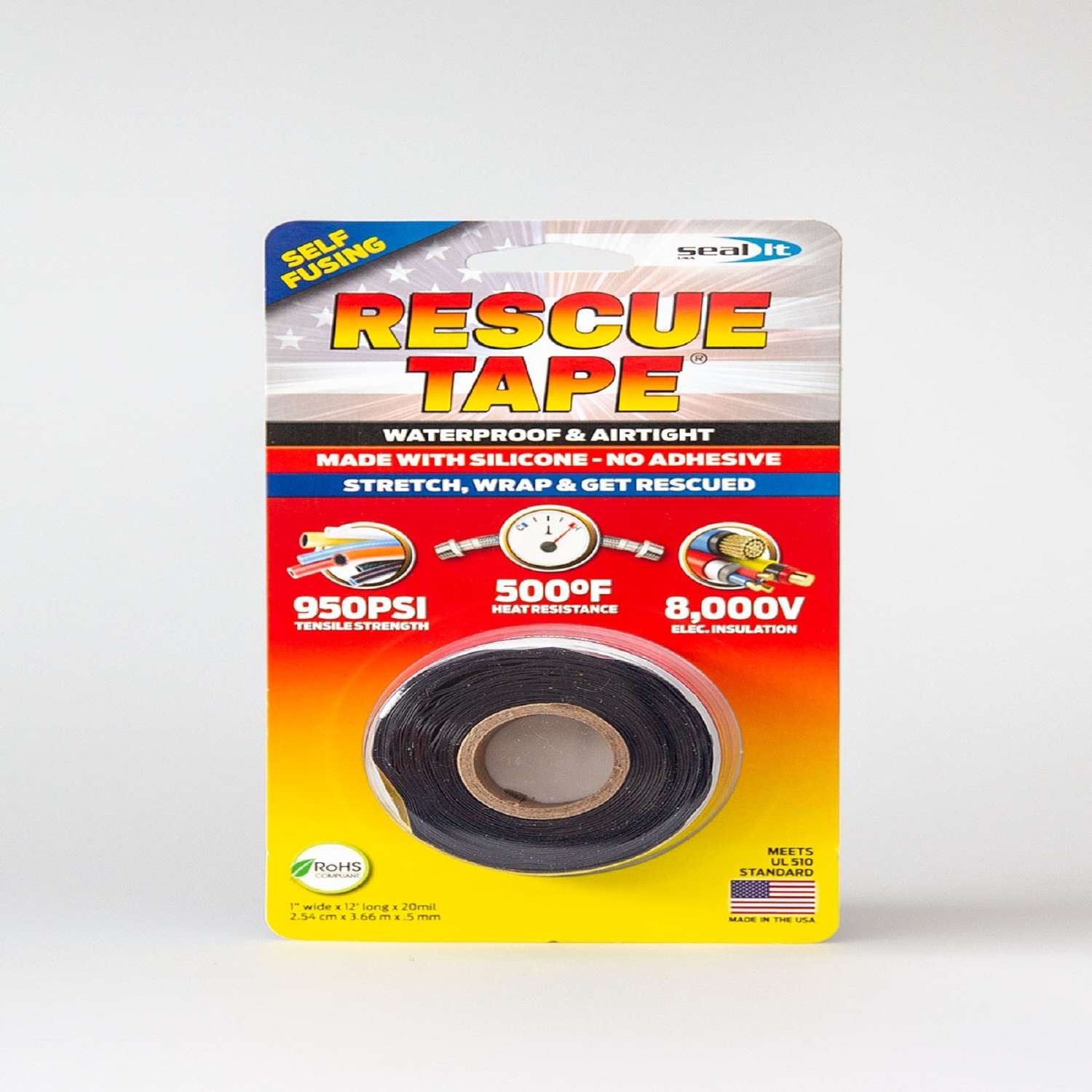 Rescue Tape Black 12 ft. L x 1 in. W Silicone Tape - Ace Hardware