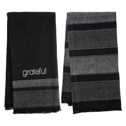 Karma Modern Farmhouse Black/White Cotton Grateful Tea Towel 2 pk