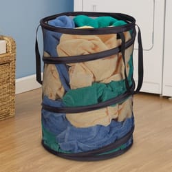 Household Essentials Black Nylon Collapsible Pop-up Laundry Hamper