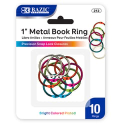 Bazic Products 1" Assorted Color Book Rings 10 pk
