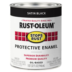 Rust-Oleum Stops Rust Indoor and Outdoor Satin Black Protective Paint 1 qt