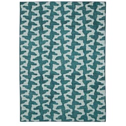 Linon Home Decor Kashey 7 ft. W X 9 ft. L Green Stripes Polyester Accent Rug