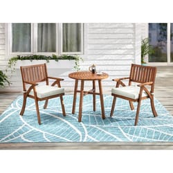 Living Accents 3 pc Brown Wood Bistro Set White