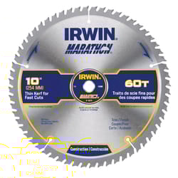 Irwin Marathon 10 in. D X 5/8 in. Carbide Miter and Table Saw Blade 60 teeth 1 pk