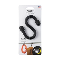Nite Ize Gear Tie 3.03 L Rubber Coated Black Bendable S-Hook 1