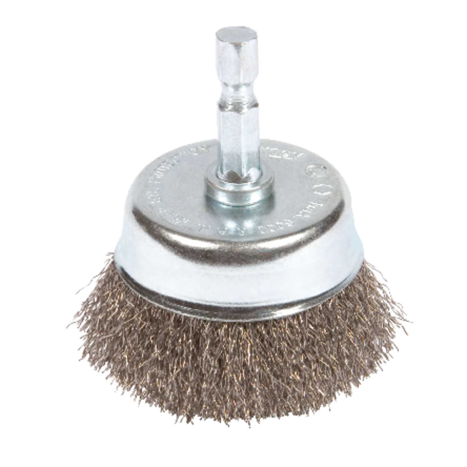 Forney 1/4 in. x 3 in. Dia. Coarse Steel Crimped Wire Cup Brush 1 pc ...