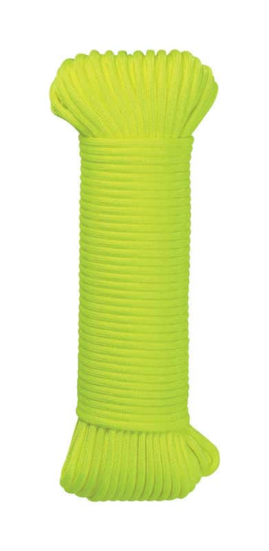 SecureLine 5/32 in. D X 100 ft. L Yellow Braided Nylon Paracord SecureLine 5/32 in. D X 100 ft. L Yellow Braided Nylon Paracord