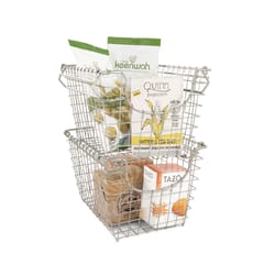 Spectrum Scoop 12.75 in. L X 10.25 in. W X 8.3 in. H Silver Stacking Basket
