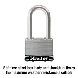 Master Lock 15SSKADLJ 4.8 in. H X 2.5 in. W Stainless Steel 5-Pin Cylinder Padlock