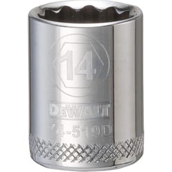 DeWalt 14 mm X 3/8 in. drive Metric 12 Point Socket 1 pc