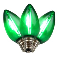 Holiday Bright Lights LED C7 Green 25 ct Christmas Light Bulbs