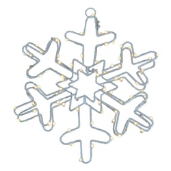 Celebrations LED Clear/Warm White 12 in. Snowflake Hanging Decor