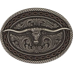 Montana Silversmiths Longhorn Silver Belt Buckle