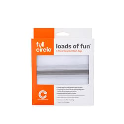 Full Circle Loads Of Fun White Mesh/Polyester Collapsible Laundry Wash Bag