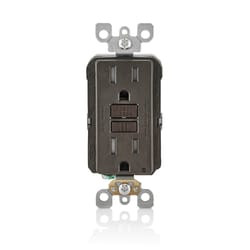 Leviton SmartlockPro 15 amps 125 V Duplex Brown GFCI Outlet 5-15R 1 pk