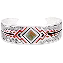 Montana Silversmiths Women's Southwest Aura Feather Cuff Silver Bracelet One Size Fits Most