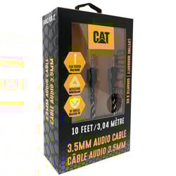 CAT Auxillary Audio Cable 10 ft. Black/White