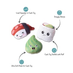 Pet Shop by Fringe Studio Assorted Plush Sushiholic Dog Toy Small 1 pk