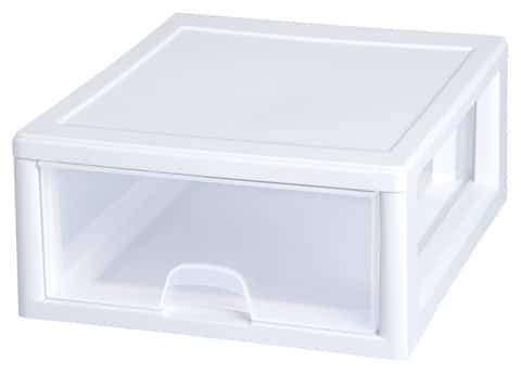 Sterilite 16 Quart Clear Stacking Closet Storage Box Container Tub