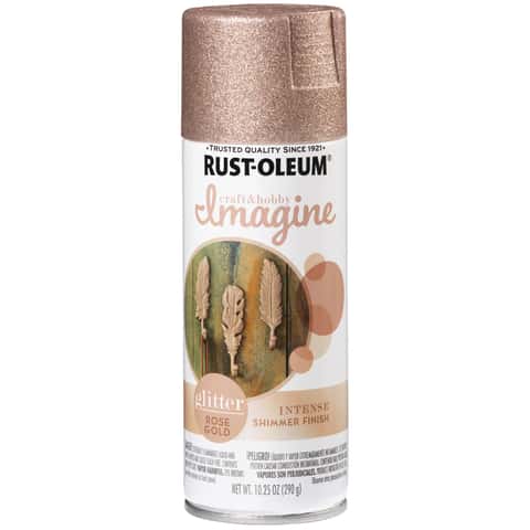 Rust-Oleum 344697-6PK Specialty Glitter Spray Paint, 10.25 Oz, Rose Gold, 6  Pack