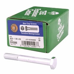 HILLMAN M10-1.50 mm D X 90 mm L Heat Treated Zinc Steel Hex Head Cap Screw 1 pk
