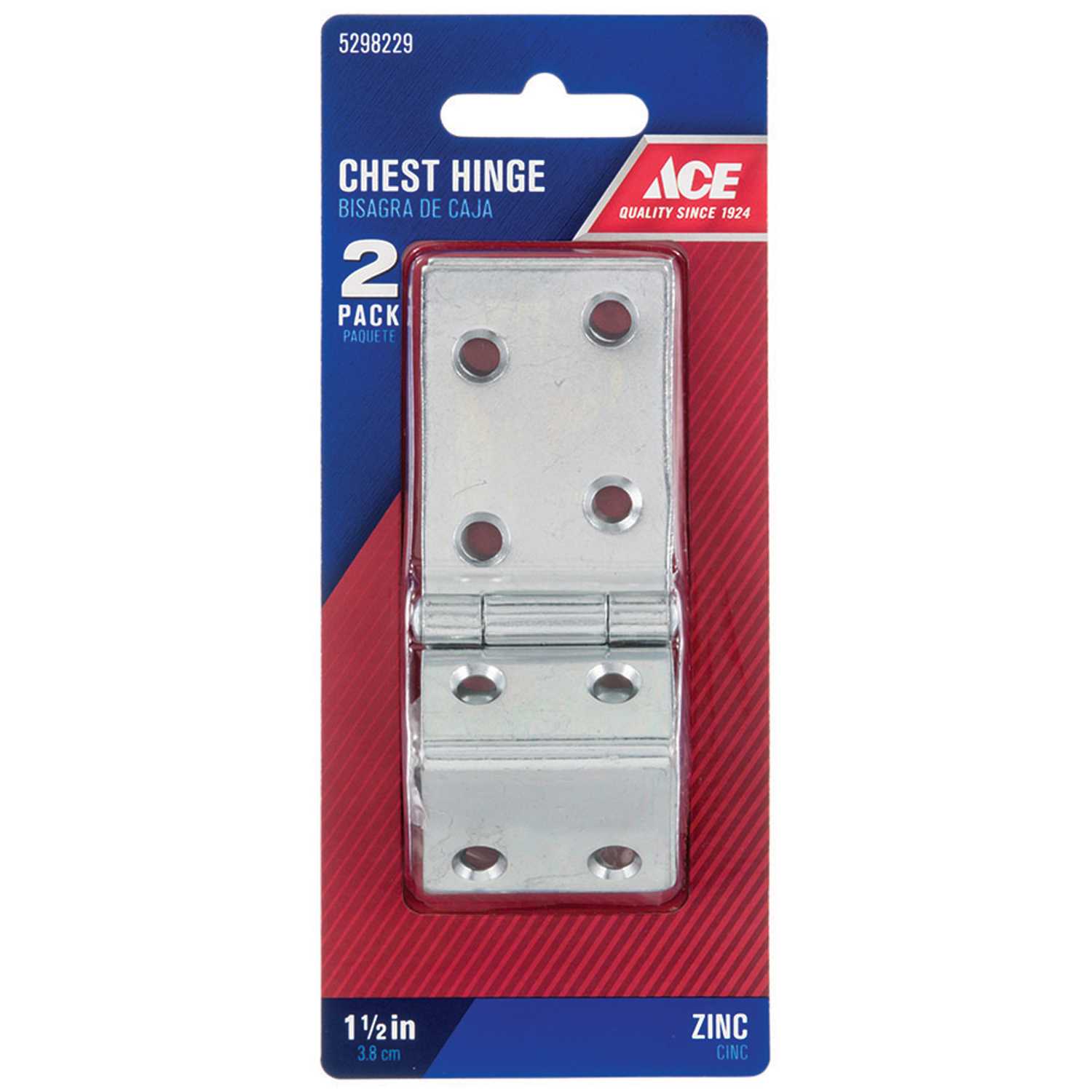 Ace 2.75 in. W x 11/2 in. L Chrome Steel Chest Hinge 2 pk Ace Hardware