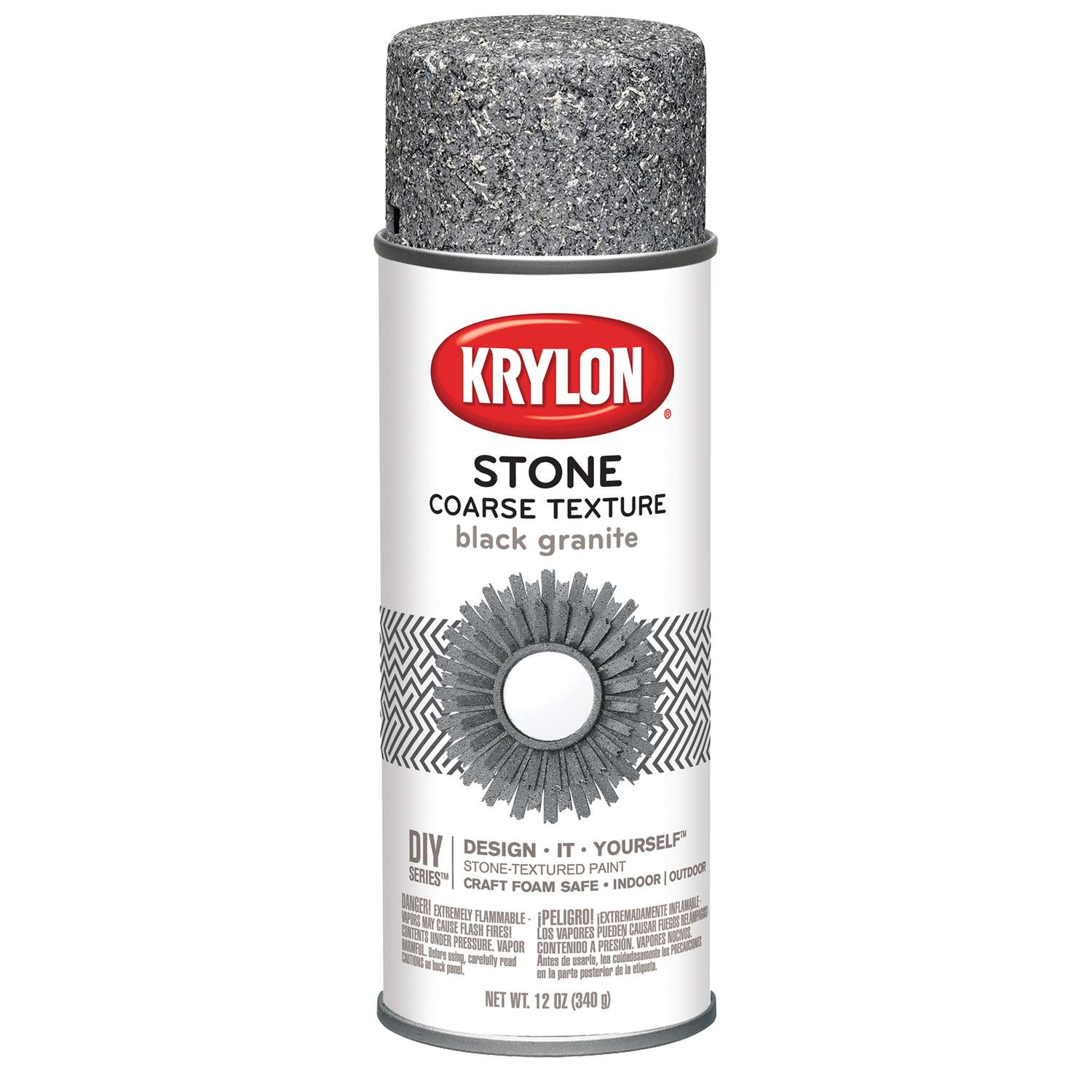 Krylon Make It Stone! Black Granite Coarse Stone Finish Spray 12 oz