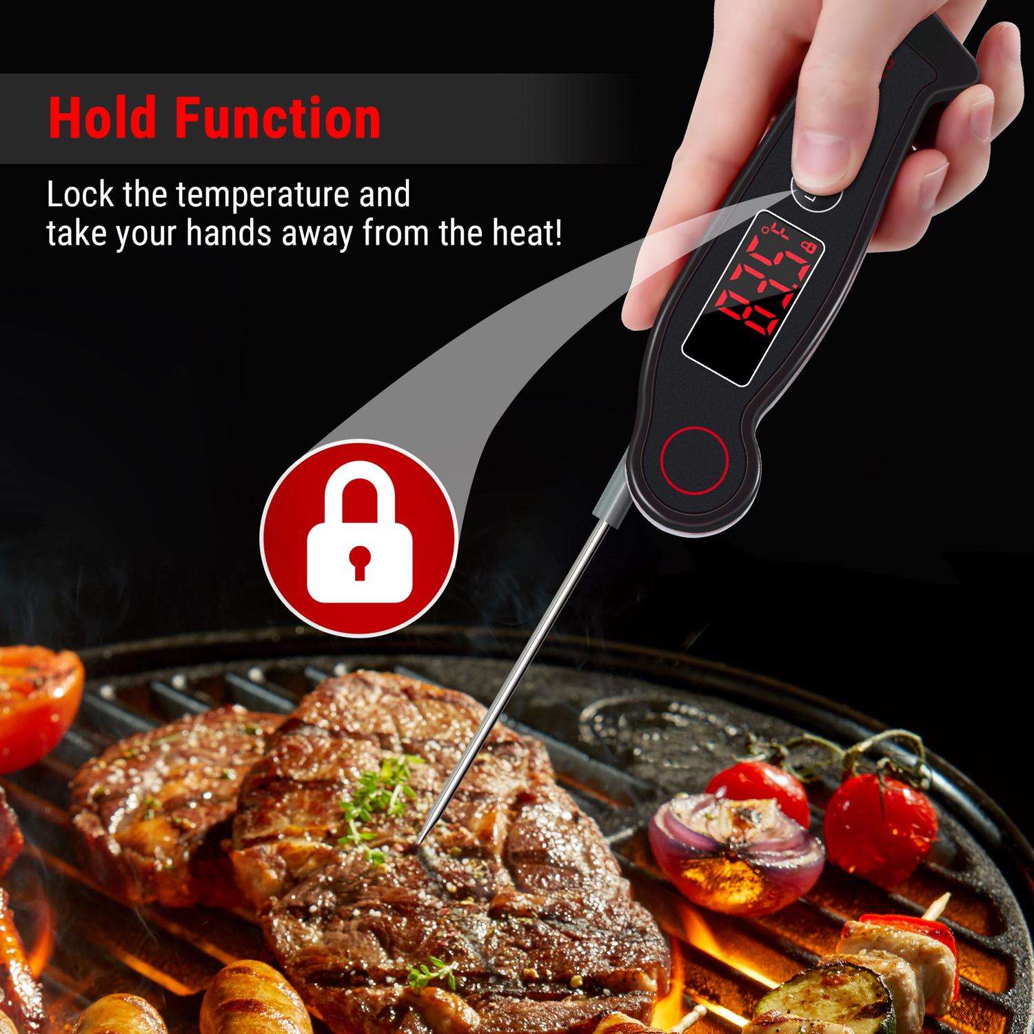 ThermoPro TP-16S Digital Meat Thermometer Accurate Candy Thermometer Smoker  Cooking Food BBQ Thermometer for Grilling with Smart Cooking Timer Mode and  Backlight 