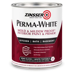 Zinsser Perma-White Semi-Gloss White Water-Based Mold and Mildew-Proof Paint Interior 1 qt