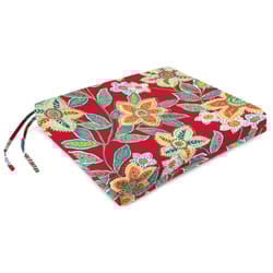 Jordan Manufacturing Red Floral Polyester Seat Cushion