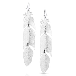 Montana Silversmiths Women's Midnight Magic Feather Black/Silver Earrings Brass Water Resistant