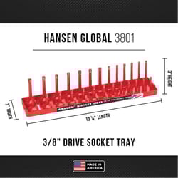 Hansen Global 13.25 in. L X 3/8 in. drive SAE Socket Tray 1 pc