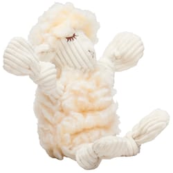 HuggleHounds FlufferKnottie Beige Fleece Louise Lamb Dog Toy Large 1