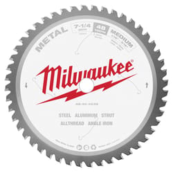 Milwaukee 7-1/4 in. D X 5/8 in. Carbide Tipped Circular Saw Blade 48 teeth 1 pk